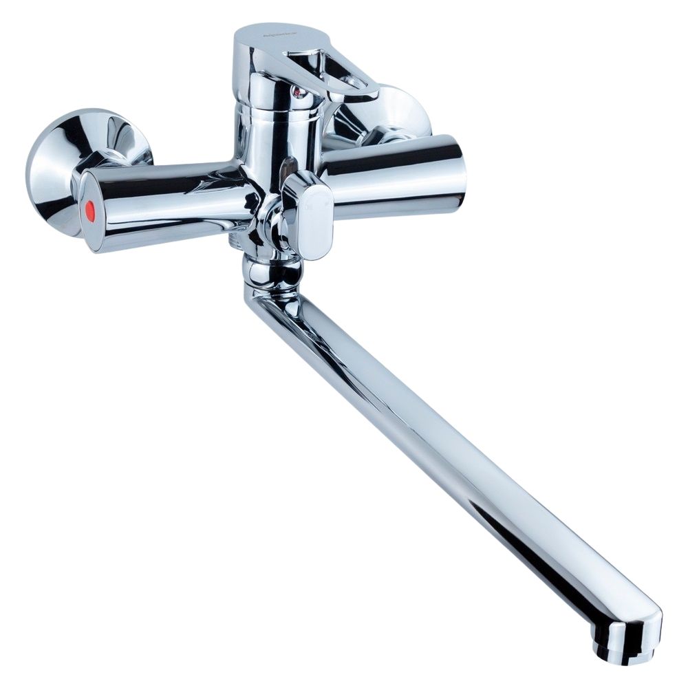 Змішувач HK Ø35 для ванни гусак прямий 350мм дивертор вбудований картріджний AQUATICA HK-2C230C