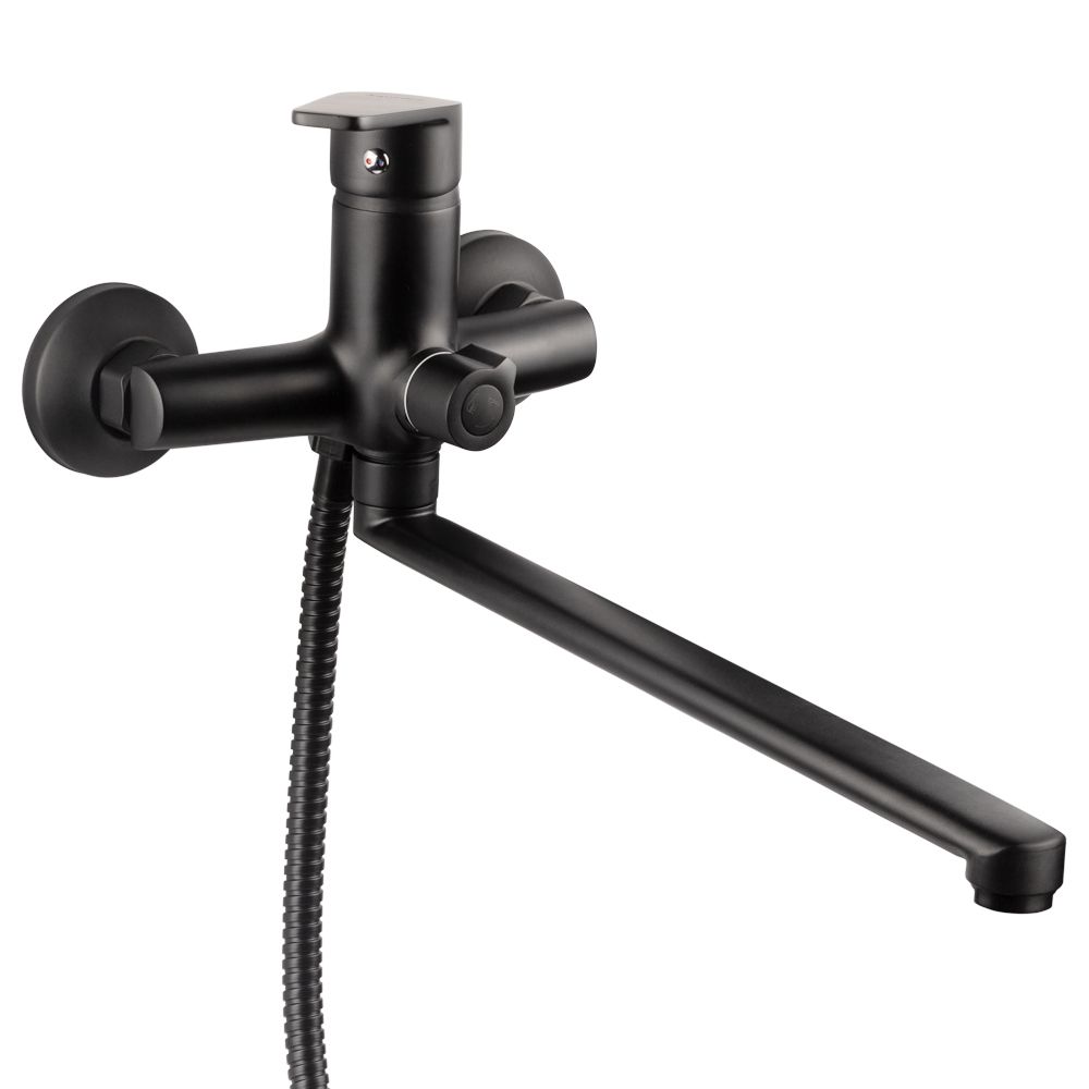 Змішувач s37 Ø35 для ванни излив прямий 350мм дивертор вбудований картриджний (B) AQUATICA