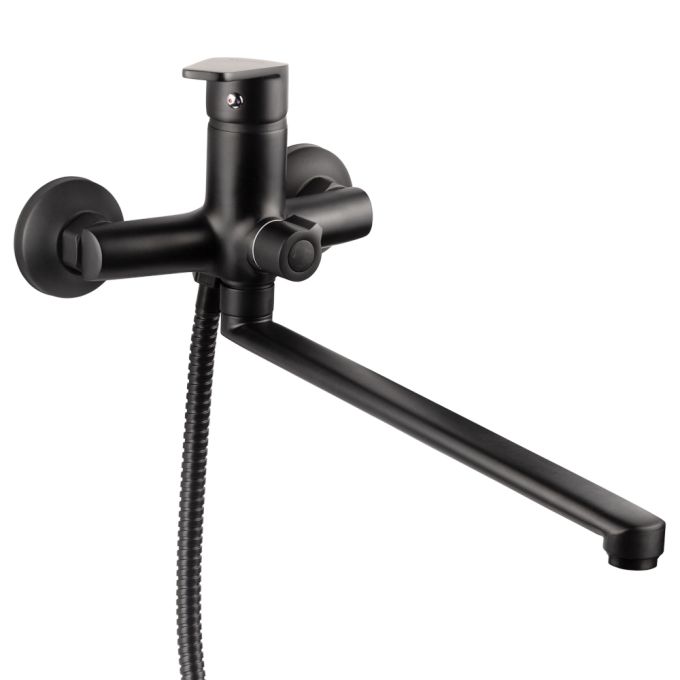 Змішувач s37 Ø35 для ванни излив прямий 350мм дивертор вбудований картриджний (B) AQUATICA