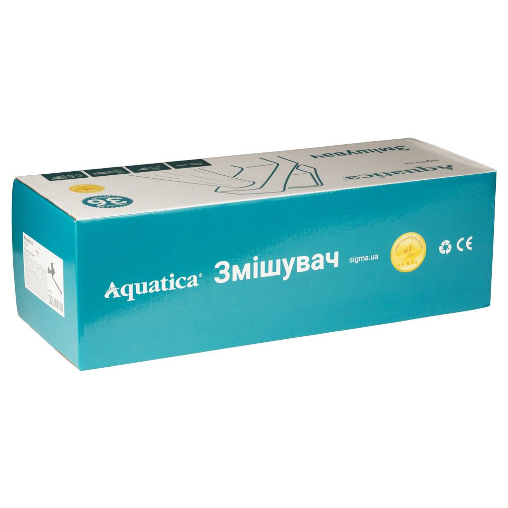Змішувач s37 Ø35 для ванни излив прямий 350мм дивертор вбудований картриджний (B) AQUATICA