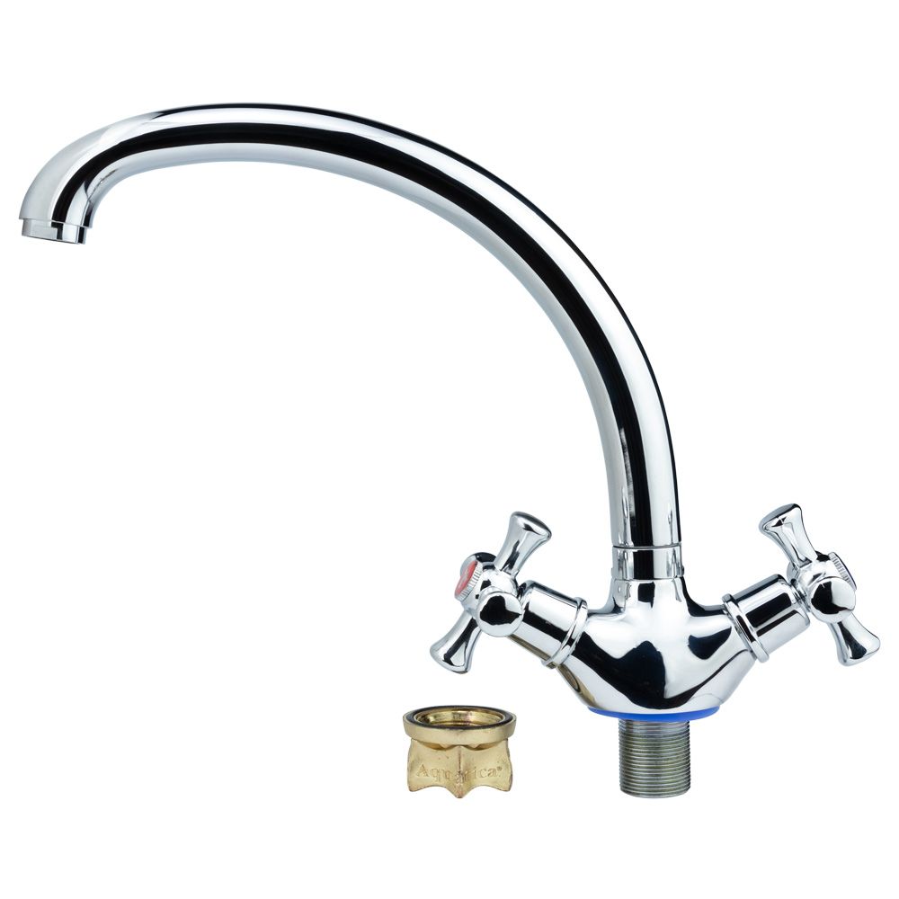 Смеситель PL 1/2" для кухни гусак ухо на гайке AQUATICA PL-4B155C