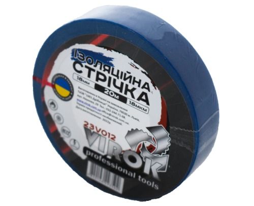 Стрічка ізоляційна VIROK : 18 мм 20м (18мкм) СИНЯ [13/117]