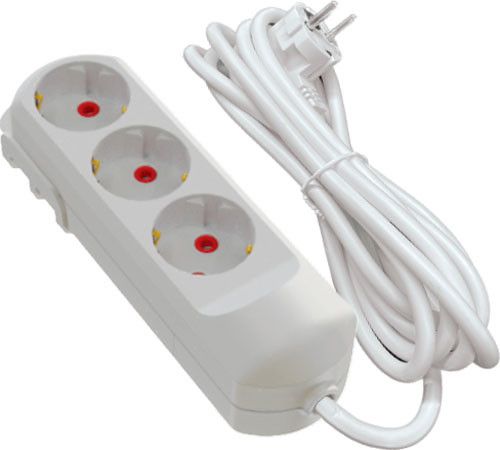 Подовжувач мережевий VIROK: l= 3 м, з 3 гніздами із заземленням