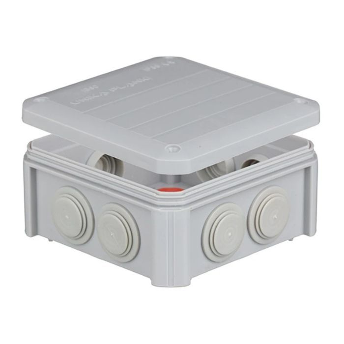 Распределение коробки Внешнее 114x114x57 мм IP55 с солью Unika Plank IB601 Grey
