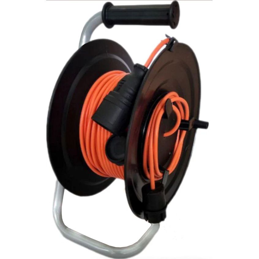 Подовжувач на катушцi б/з Sokol, 30м (ПВС 2х1,0) поморанчевий