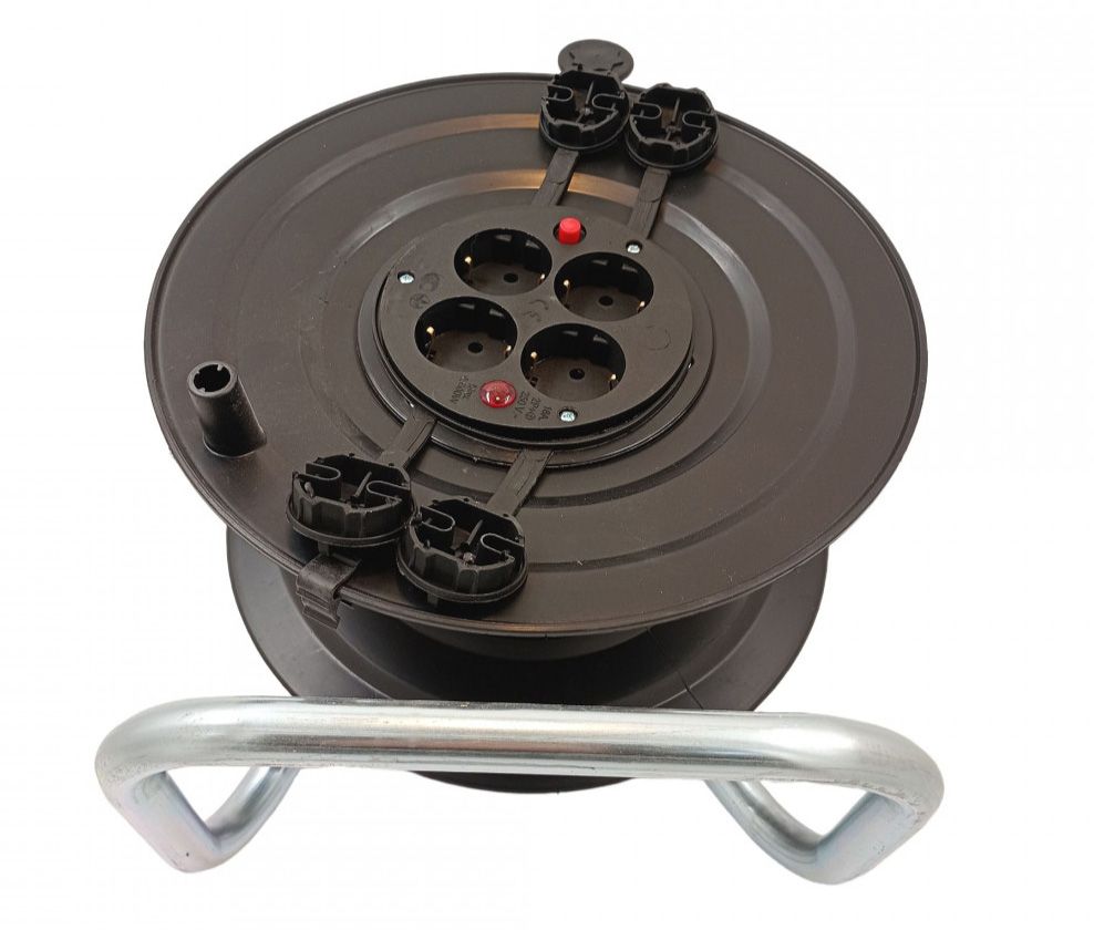 Котушка переносна, 50м (3х1,5 ПВС) з розетками з запобіжником 1*16А-4шт, IP44