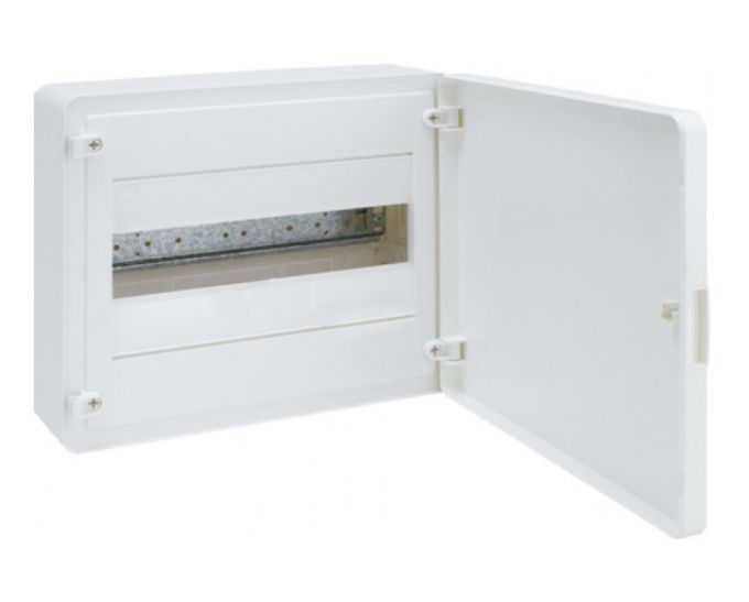 Щит накладний розподільний VS112PD Golf на 12 модулів з білими дверцятами Hager