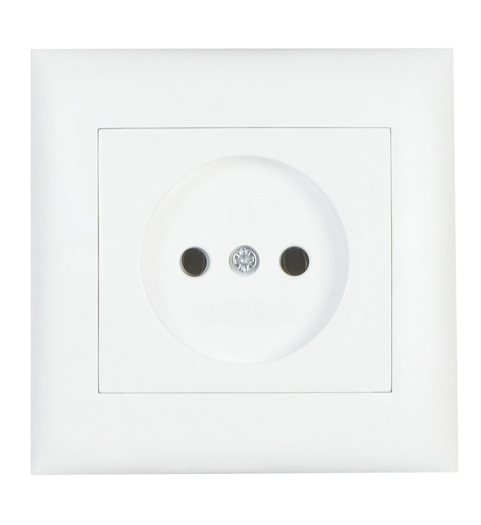 Сокет без заземления IP20 White Almera Bati