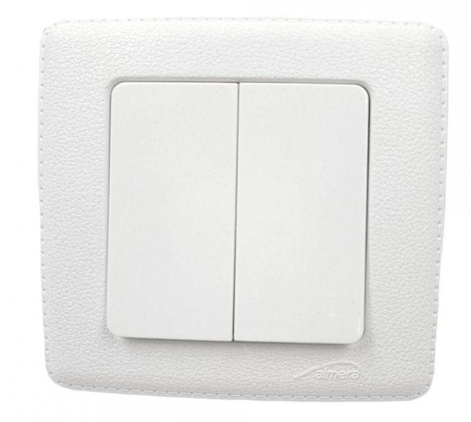 Вимикач двоклавішний IP20 біла шкіра Almera DOGU
