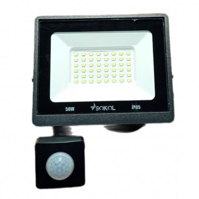 Прожектор з датчиком руху 50w 220В 3500lm 6500K IP65 LED-SLТ Sokol