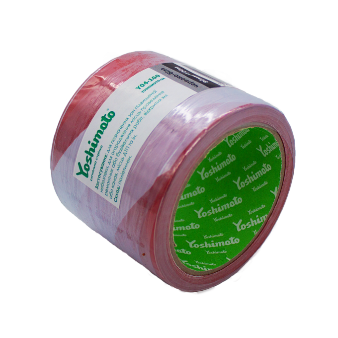 Стрічка сигнальна Yoshimoto червоно-біла 80мм*100м