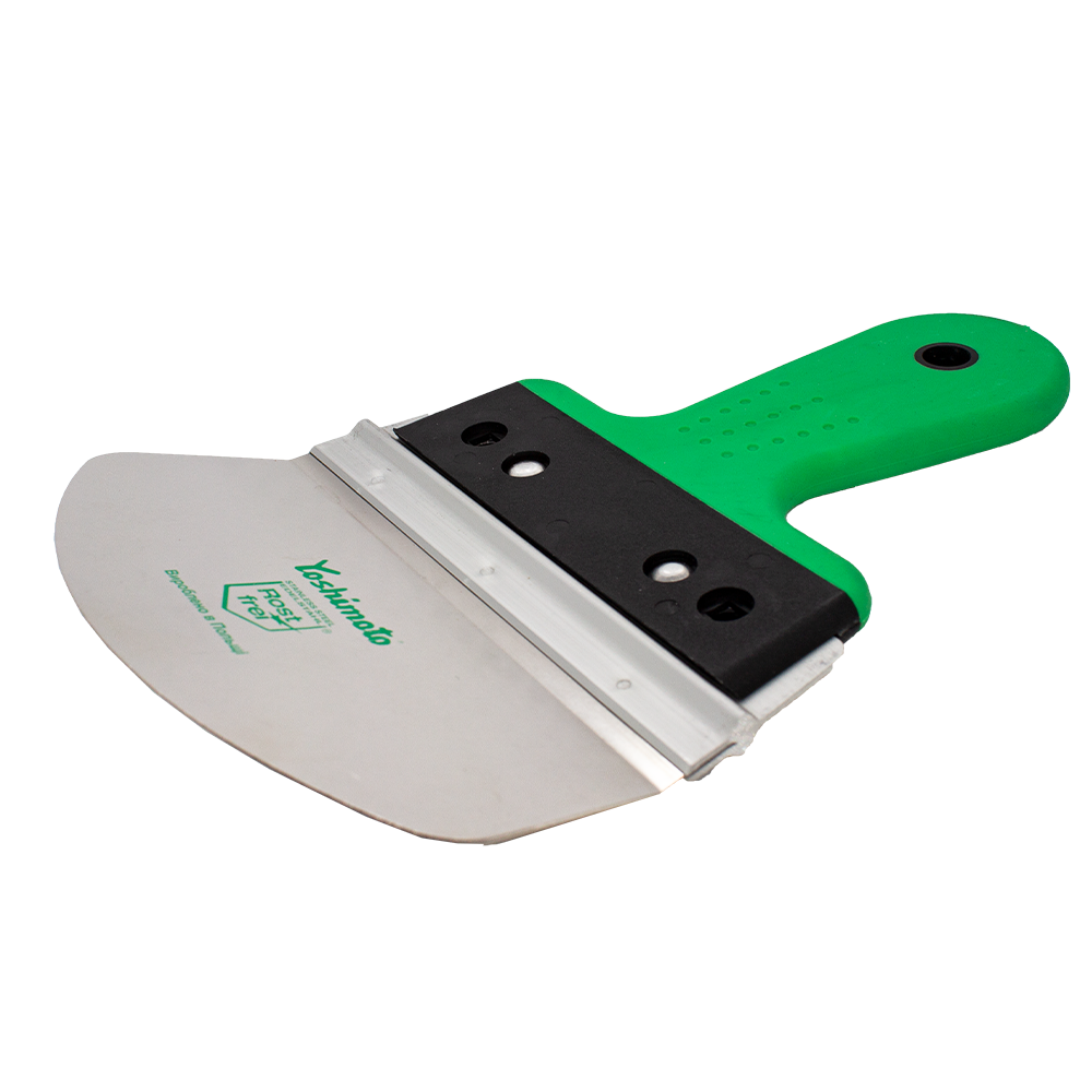 Шпатель напівкруглий нержавіючий Yoshimoto, ручка 2К, 165*80мм