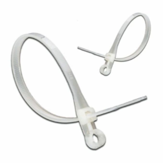 Кабельні стяжки з кільцем білі 3,6х110 100шт Sokol