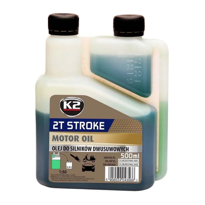 Олива моторна K2 2T STROKE MOTOR OIL GREEN 500 мл