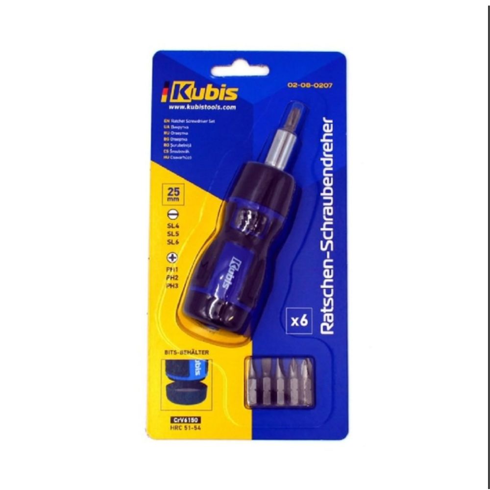 Викрутка 6-В-1, Kubis CrV6150, HRC 51-54