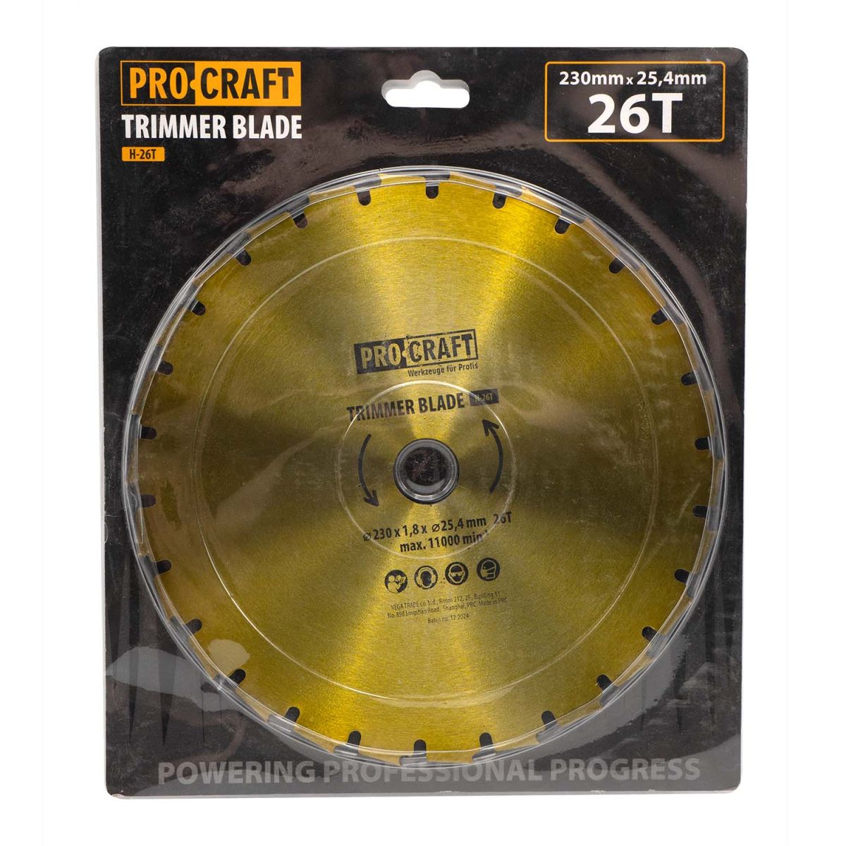 Ніж 26T під напилок Procraft D255*25.4