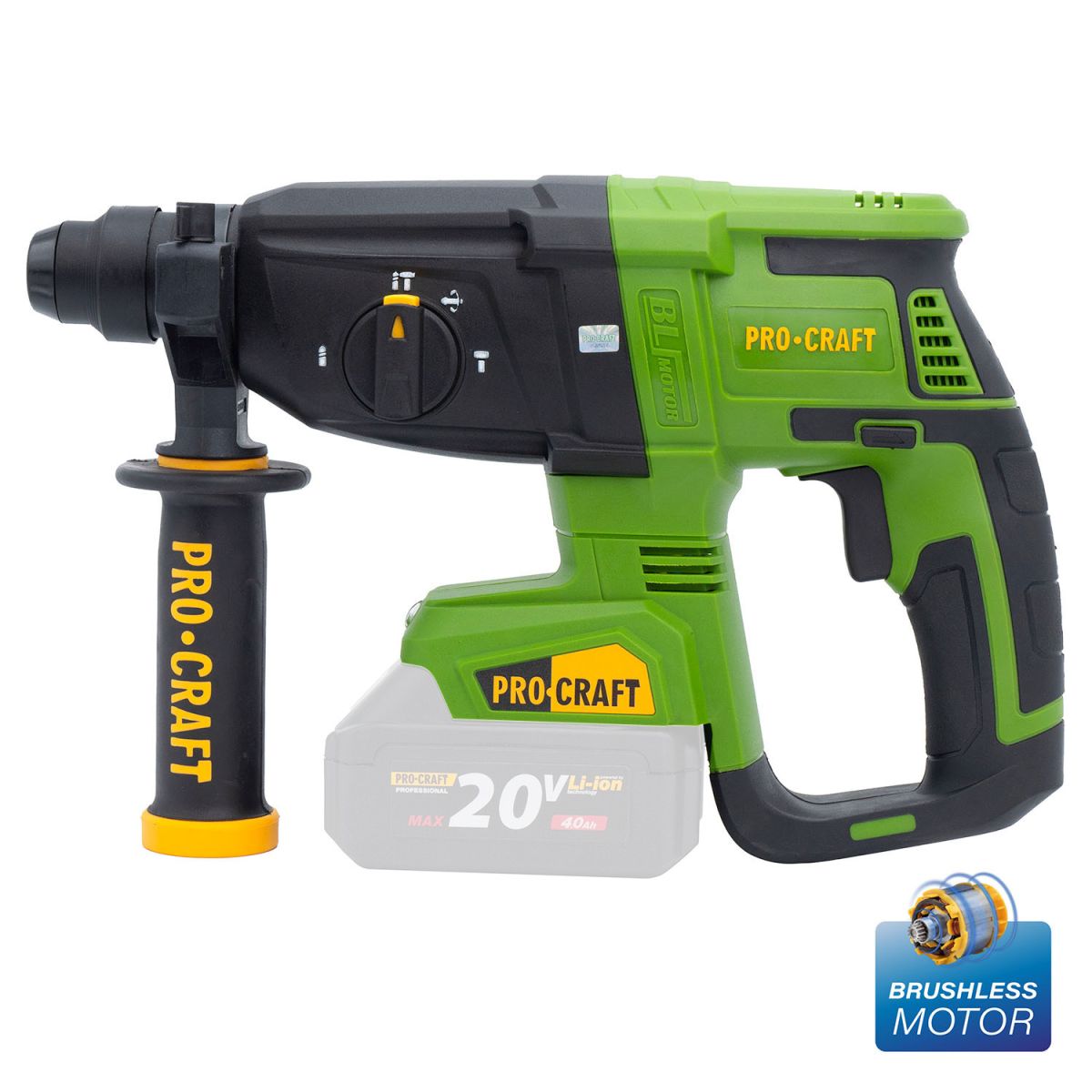 Акумуляторний перфоратор Procraft PHA40 Кейс (без АКБ та ЗП)