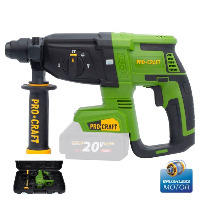 Акумуляторний перфоратор Procraft PHA40 Кейс (без АКБ та ЗП)