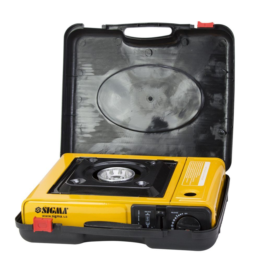 Плита газова одноконфорочна з п'єзопідпалом і адаптером (кейс) SIGMA