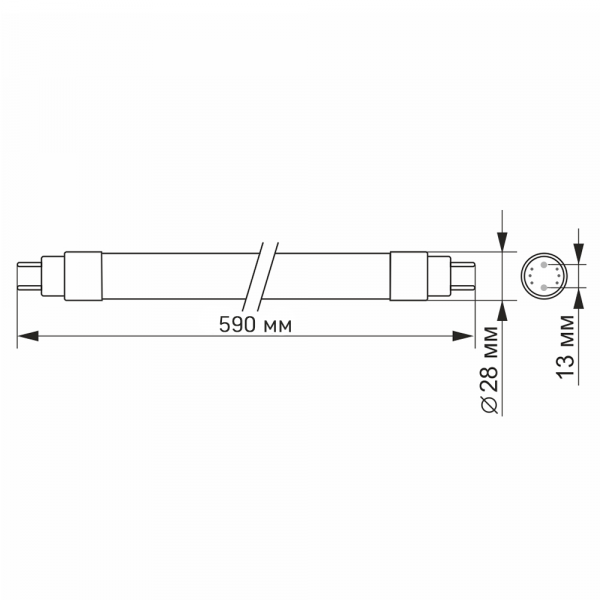 LED FITO лампа VIDEX T8F 9W 0.6M