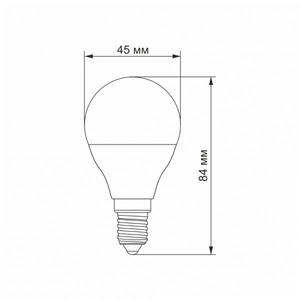 LED лампа VIDEX  G45e 7W E14 3000K