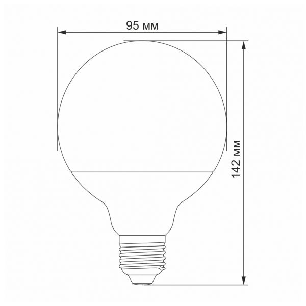 LED лампа VIDEX  G95e 15W E27 4100K