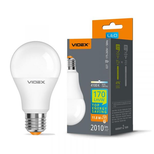 LED лампа VIDEX A60h 11.8W E27 4100K