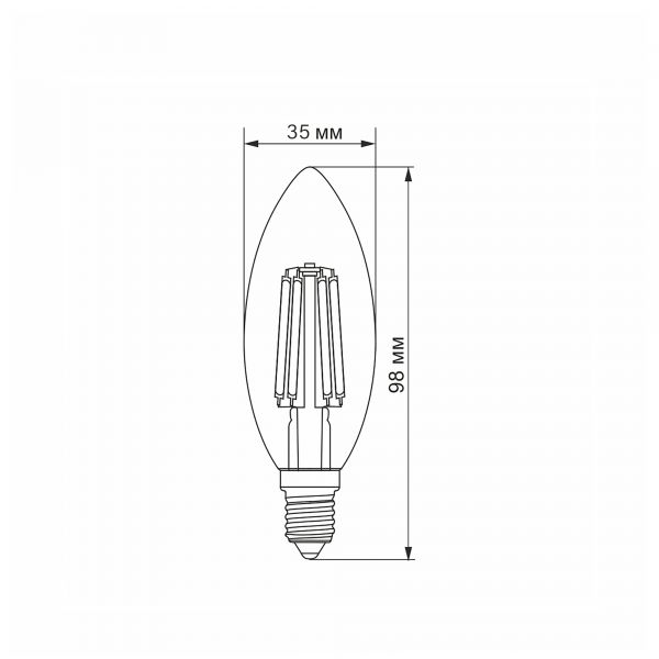 LED лампа VIDEX Filament C37F 6W E14 3000K