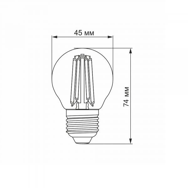 LED лампа VIDEX Filament G45F 6W E27 3000K