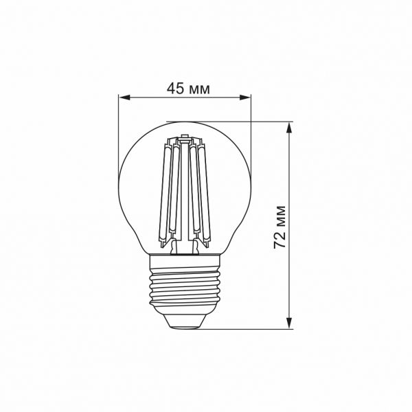 LED лампа VIDEX Filament G45FA 4W E27 2200K бронза