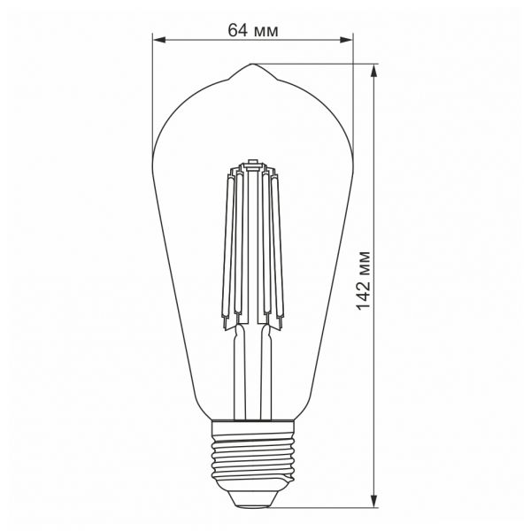 LED лампа VIDEX Filament ST64FAD 6W E27 2200K димерная бронза
