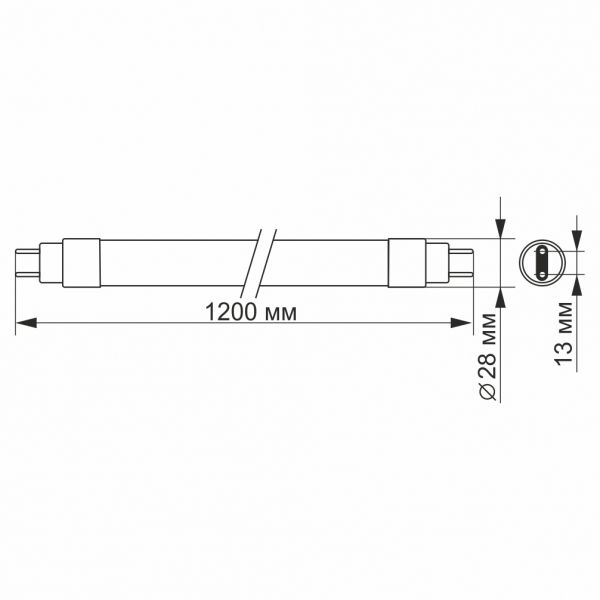 LED лампа VIDEX T8b 18W 1.2M 4100K матовая