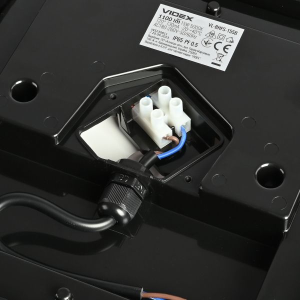 LED світильник ART IP65 квадратний VIDEX 15W 5000K Black