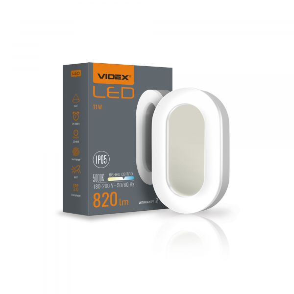 LED світильник ART IP65 овальний VIDEX 11W 5000K