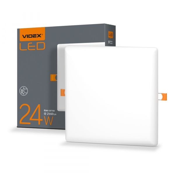 LED светильник безрамочный квадратный VIDEX 24W 4100K