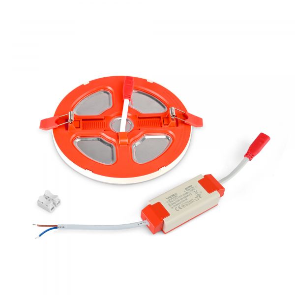 LED светильник встроенный с декоративной подсветкой VIDEX DL4R 12W+4W 5000K+2700K 220V