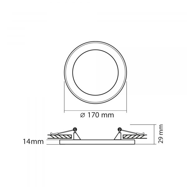 LED светильник встроенный с декоративной подсветкой VIDEX DL4R 12W+4W 5000K+2700K 220V