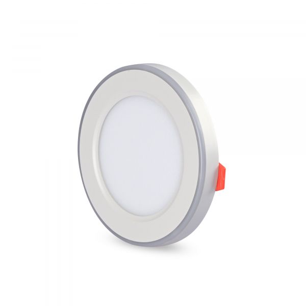 LED світильник вбудований з декоративною підсвіткою VIDEX DL4R 6W+3W 5000K+2700K 220V