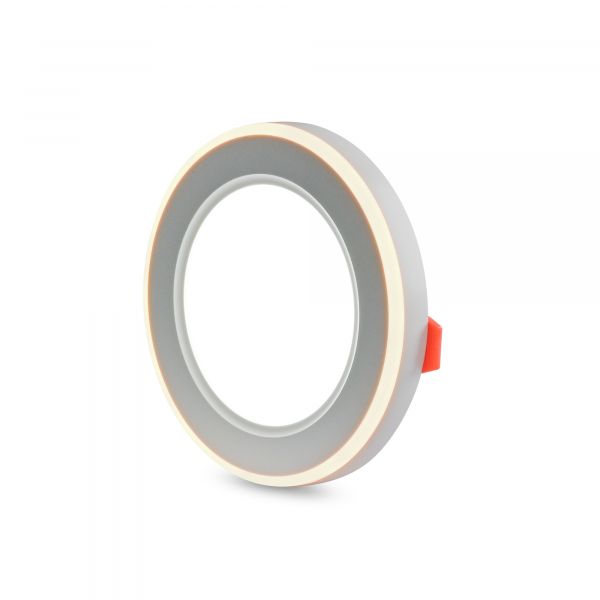 LED світильник вбудований з декоративною підсвіткою VIDEX DL4R 6W+3W 5000K+2700K 220V