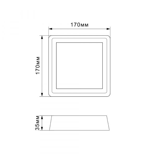 LED Світильник квадратний накладний TITANUM 18W 5000K 220V