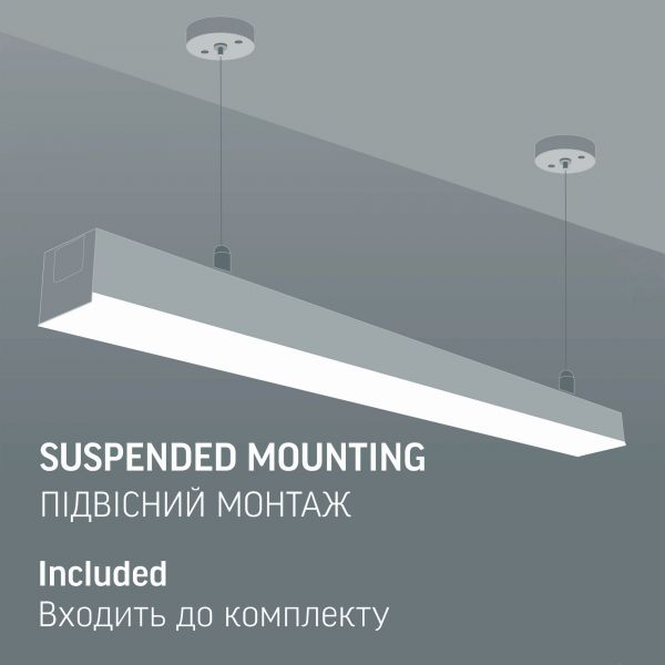 LED світильник лінійний VIDEX BN03 30W 0.6М 5000K 220V Black