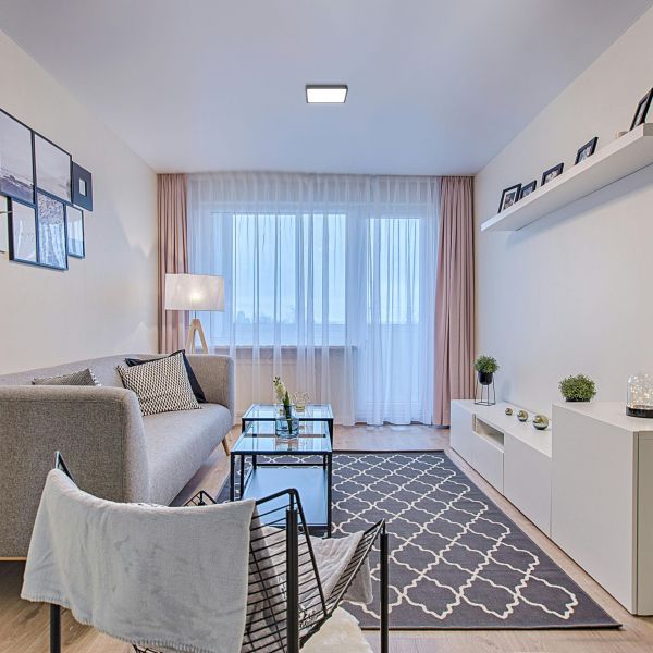 LED Світильник накладний квадрат VIDEX 24W 5000K Black