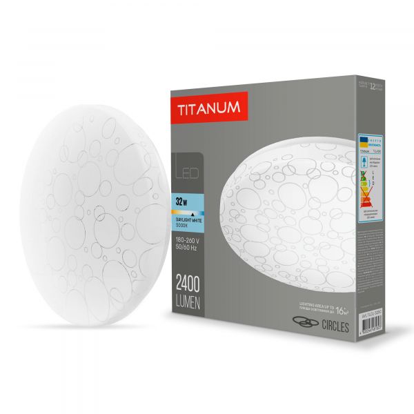 LED світильник настінно-стельовий TITANUM 32W 5000K  Кільця