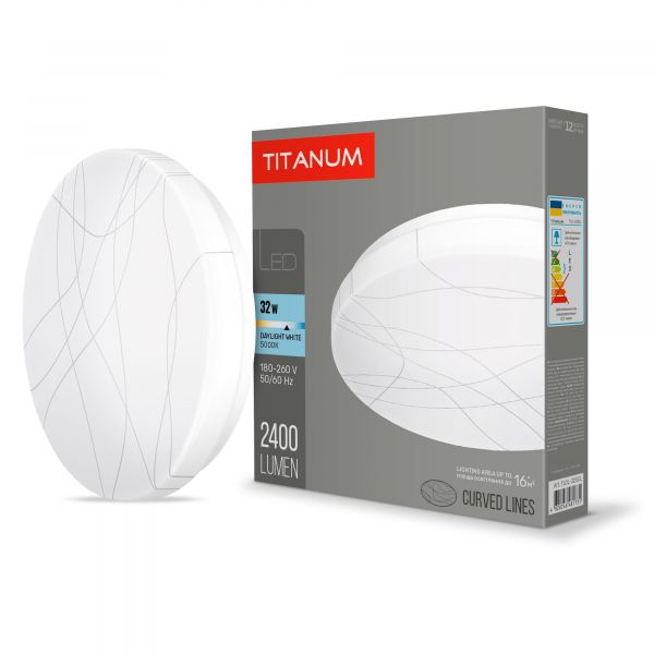 LED світильник настінно-стельовий TITANUM 32W 5000K Криві лінії