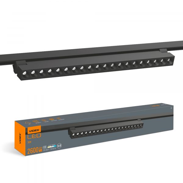 LED светильник трековый VIDEX TR06 30W 4100K 220V черный