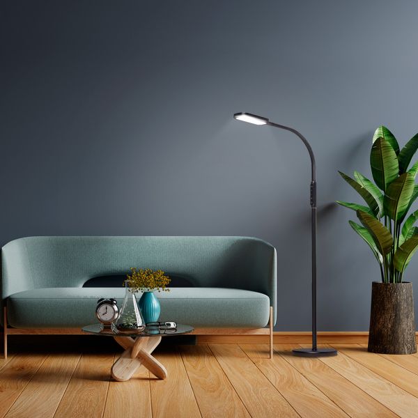 LED торшер черный VIDEX TF07B 14W 3000-5500K