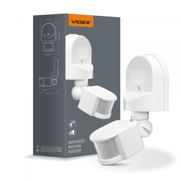 Датчик движения и освещенности VIDEX VL-SPW02W 220V 1200W инфракрасный