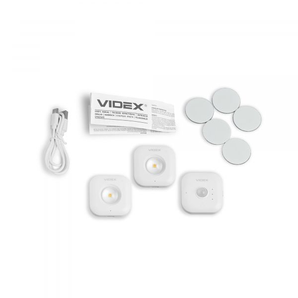 Набір LED Світильників акумуляторних з датчиком руху VIDEX VL-NL075-21