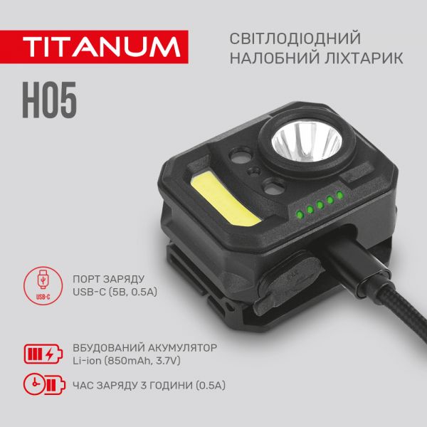 Налобный светодиодный фонарик TITANUM TLF-H05 250Lm 6500K налобный светодиодный фонарик TITANUM TLF-H05 250Lm 6500K