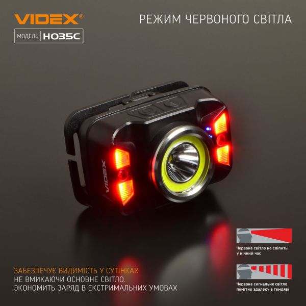 Налобний світлодіодний ліхтарик VIDEX VLF-H035C 410Lm 5000K